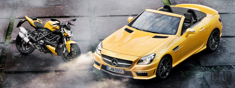 Cars wallpapers Mercedes-Benz SLK55 AMG and Ducati Streetfighter 848 - 2011 - Car wallpapers
